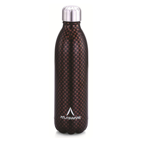 Atlasware Stainless Steel Brown Chequered Design Hot and Cold 750ml
