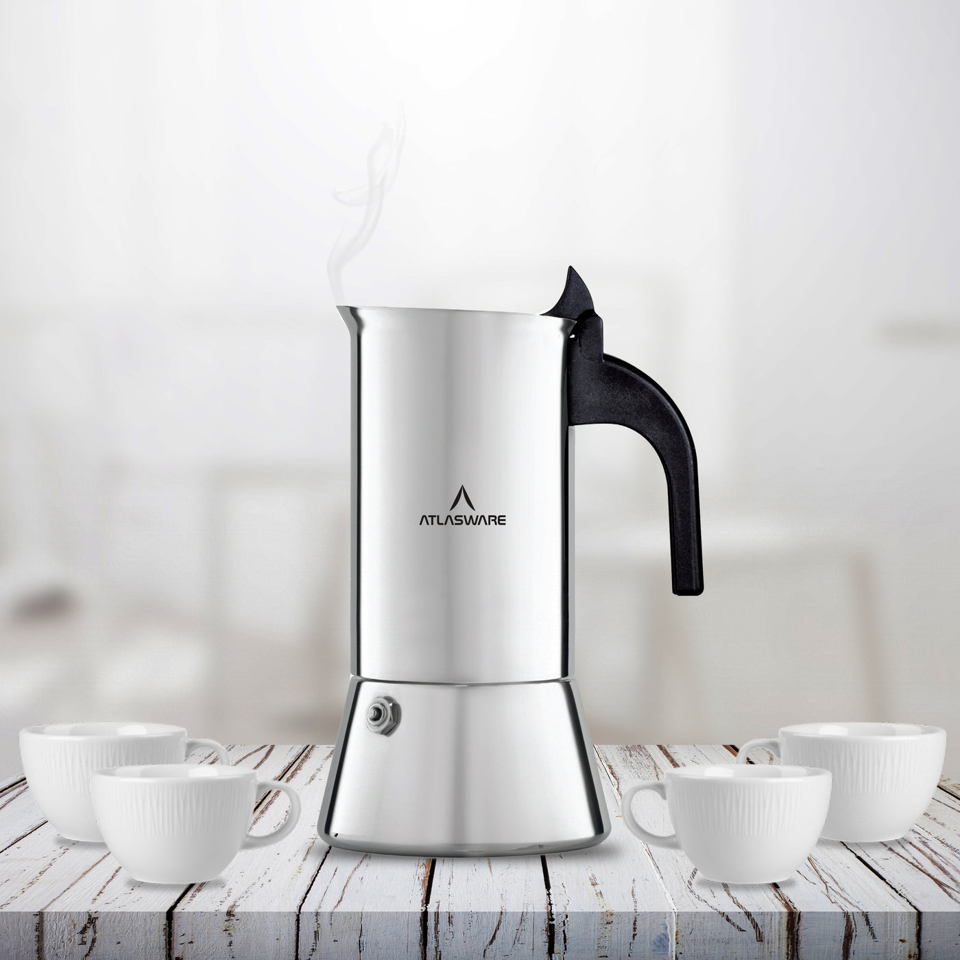 Stainless Steel Coffee Maker Mocha Design - Main Image